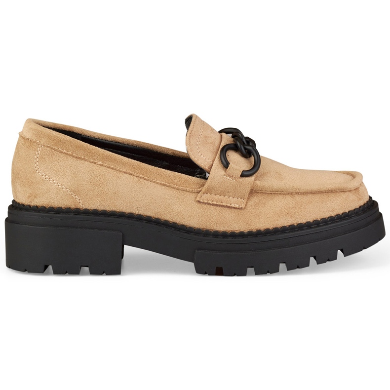 La.Fi Mocassins beiges sur plateforme en daim