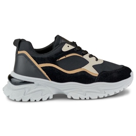 Baskets noires pour femmes sur semelle blanche