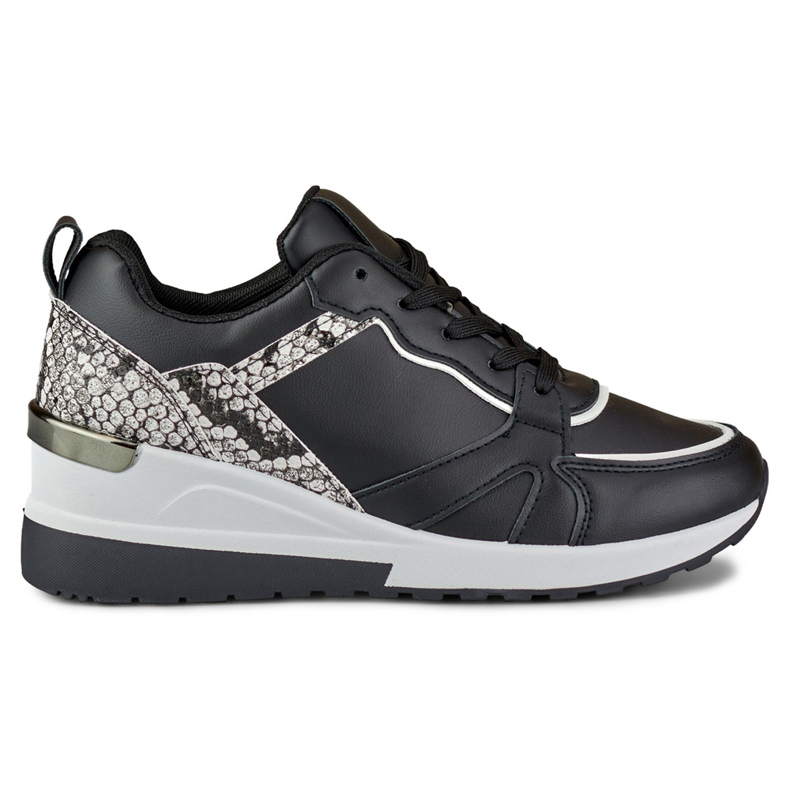 Chaussures à lacets noires pour femmes avec un talon bas le noir