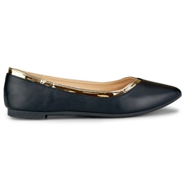Ballerines noires pour femme avec un ajout doré le noir