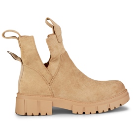 Bottines compensées beiges femme
