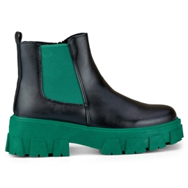Bottes de travail pour femmes à semelle verte le noir