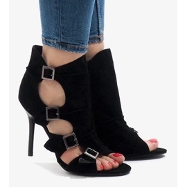 Bottes de travail nouées en daim noir pour femme