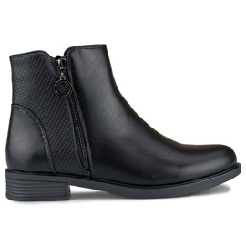 Bottes plates noires pour femmes en éco-cuir