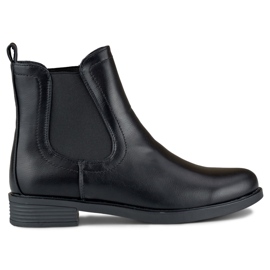 Bottines Chelsea noires classiques pour femmes en cuir écologique