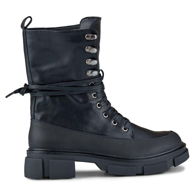 Bottes hautes femme Garlin à nouer le noir Bottes hautes femme Garlin à nouer le noir