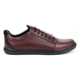 Polbut Chaussures décontractées en cuir pour hommes 2121/2 bordeaux multicolore