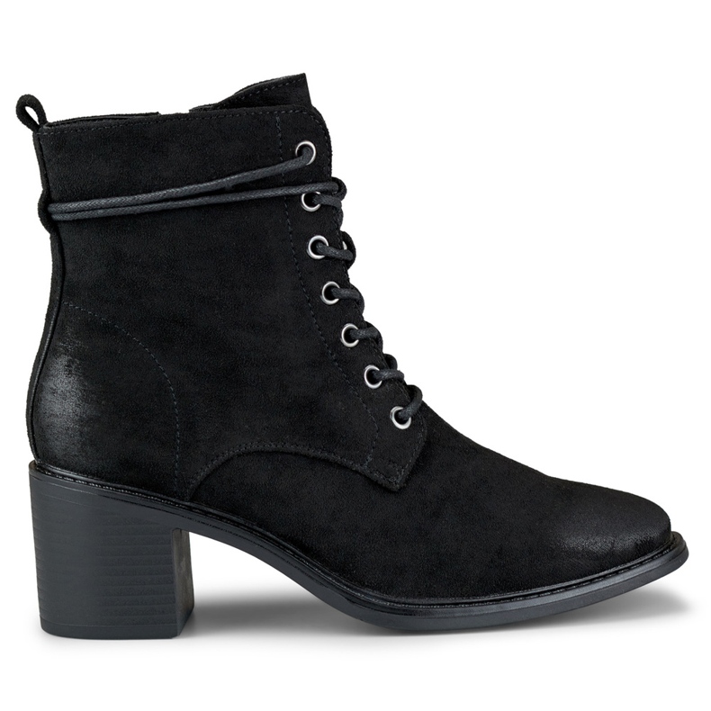 Bottines noires à lacets sur petit talon le noir Bottines noires à lacets sur petit talon le noir