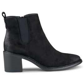 Bottes en daim noir pour femmes sur un poteau confortable le noir