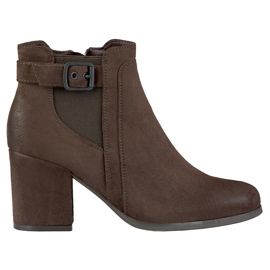 Bottines marron pour femme à boucle brun