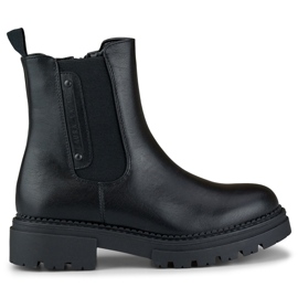 Bottes noires pour dames à semelle épaisse
