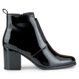 Bottes pour femmes élégantes élastiques noires laquées le noir