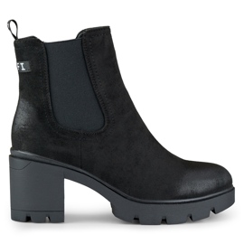Bottes pour femmes en daim classiques sur le poteau Adeline le noir