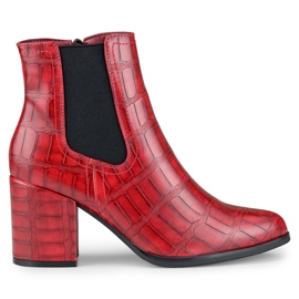 Bottes rouges de Blaise en éco-cuir