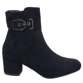Lanne Bottines noires à talons bas le noir