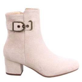 Lanne Bottines à talons bas beiges