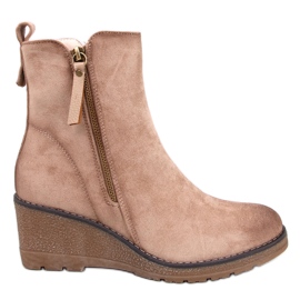 Meyer Bottines compensées beiges
