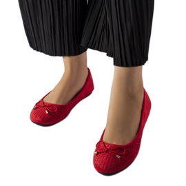 Ballerines rouges avec zircone cubique Larissa