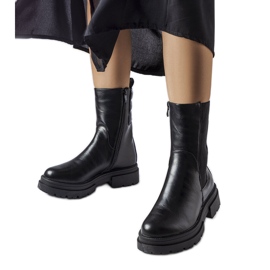 Bottes isolées noires de Fornari le noir