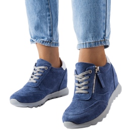 Inna Baskets compensées en daim bleu de Raite