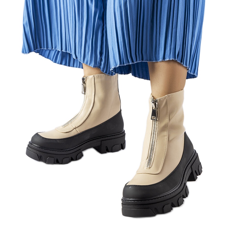 Bottines épaisses beiges de Morley