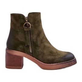 Bottines classiques en daim pour femmes, vert Limoso