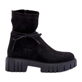 Bottines En Daim Pour Femme Noir Lineanor le noir
