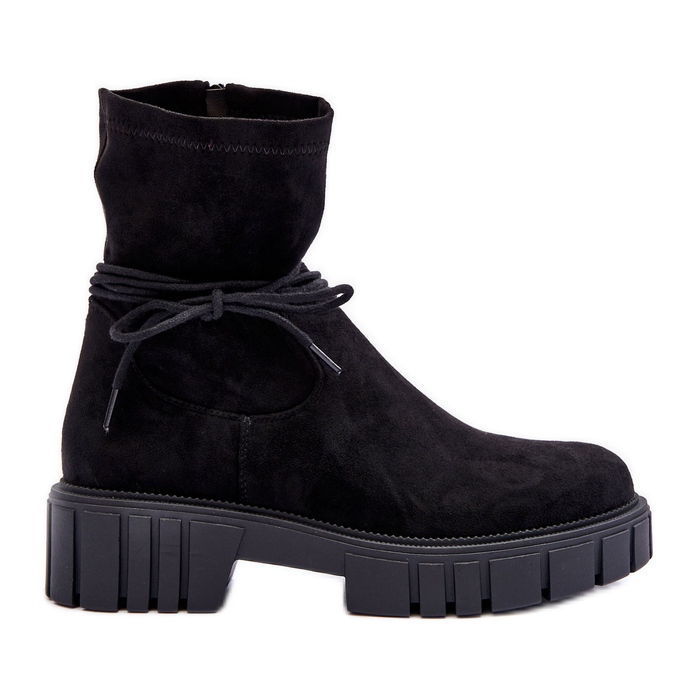Bottines En Daim Pour Femme Noir Lineanor le noir