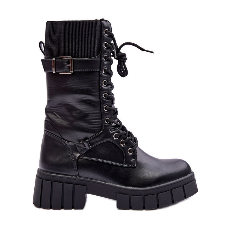Bottes Hautes En Cuir Pour Femmes Travailleurs Noir Madit le noir