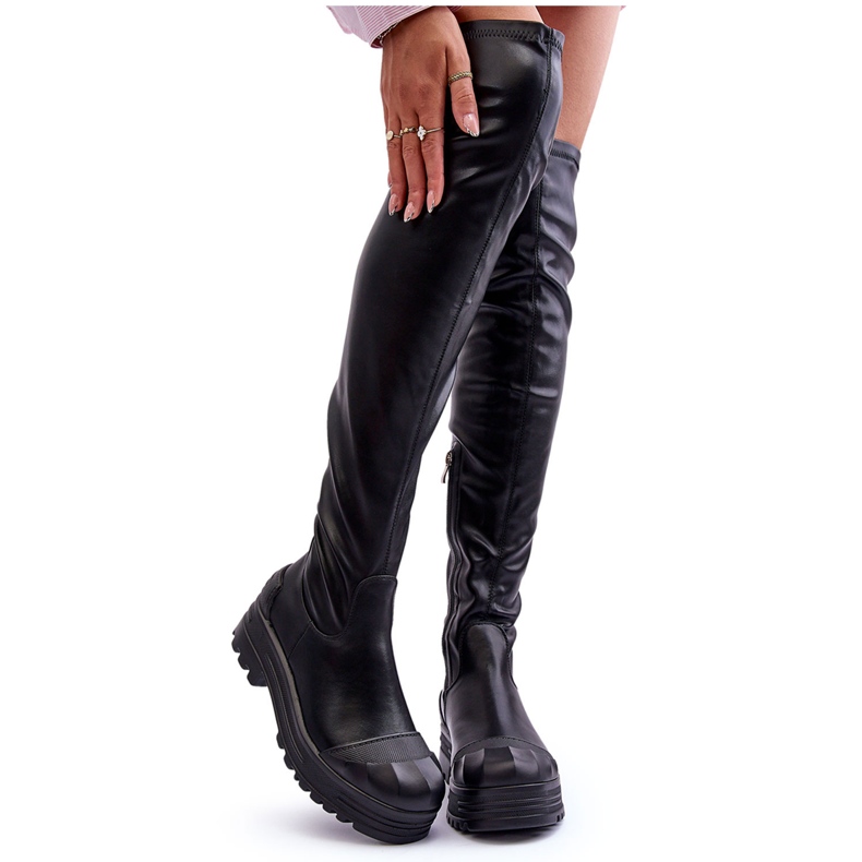 Bottes hautes zippées noires Dudesa le noir