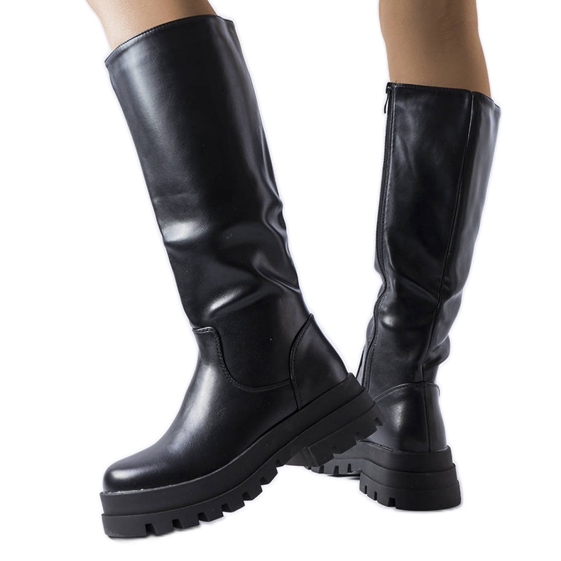 Bottes isolées noires de Stanis le noir