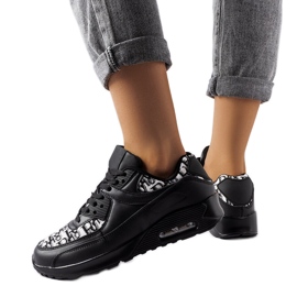 Baskets noires avec empiècement à motifs de Brattiro