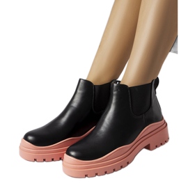 Bottines noires sur plateforme Marinone colorée le noir