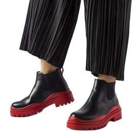 Bottines noires sur plateforme Marinone colorée