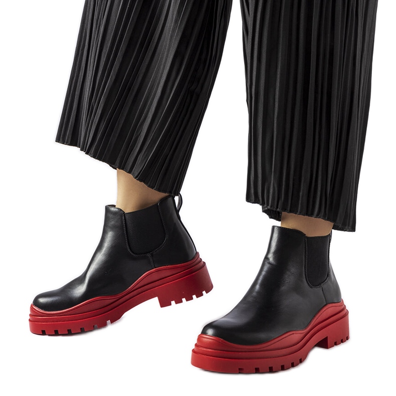 Bottines noires sur plateforme Marinone colorée