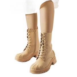 Bottes de travail beiges à semelle plus épaisse de Manara