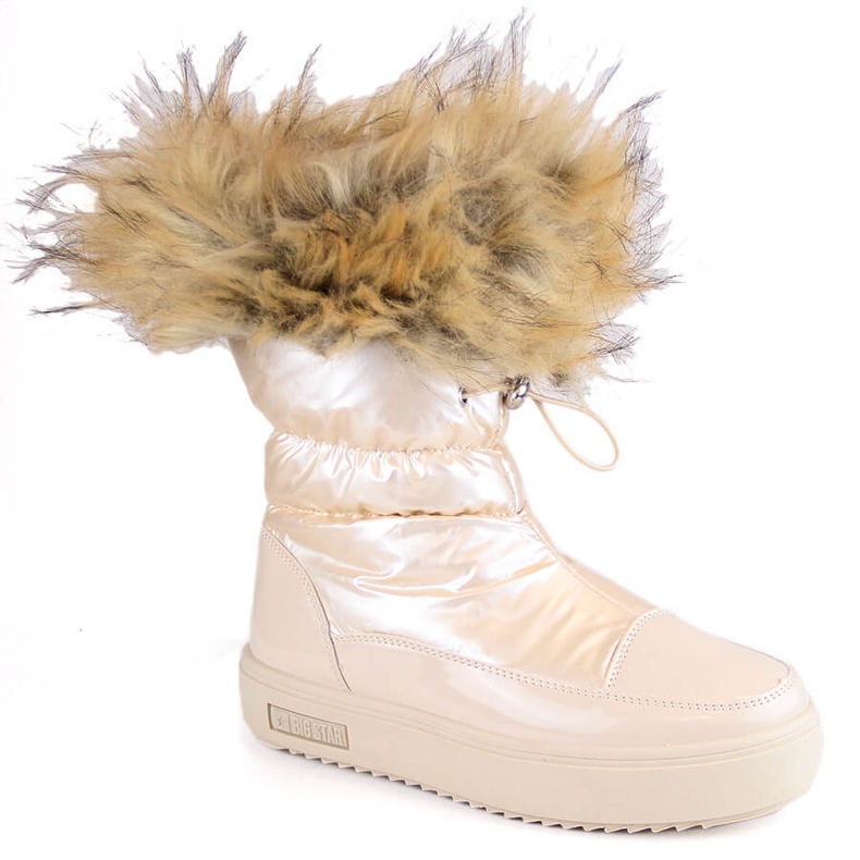 Bottes de neige femme sur plateforme avec fourrure beige Big Star MM274380 Bottes de neige femme sur plateforme avec fourrure beige Big Star MM274380