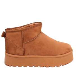 Bottes de neige à plateforme de Solnis Camel brun