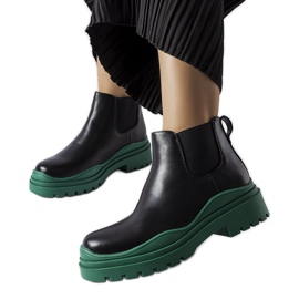 Bottines noires sur plateforme Marinone colorée