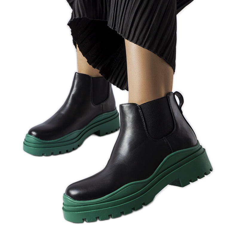 Bottines noires sur plateforme Marinone colorée