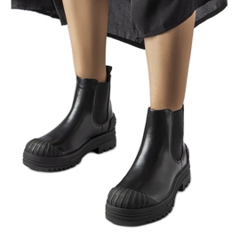 Bottes de travail noires avec inserts en caoutchouc de Lange