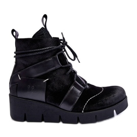 Bottines Compensées en Cuir Maciejka 06185-01 Noir le noir