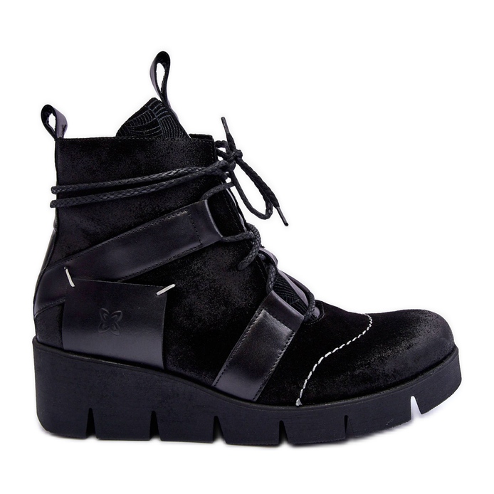 Bottines Compensées en Cuir Maciejka 06185-01 Noir le noir