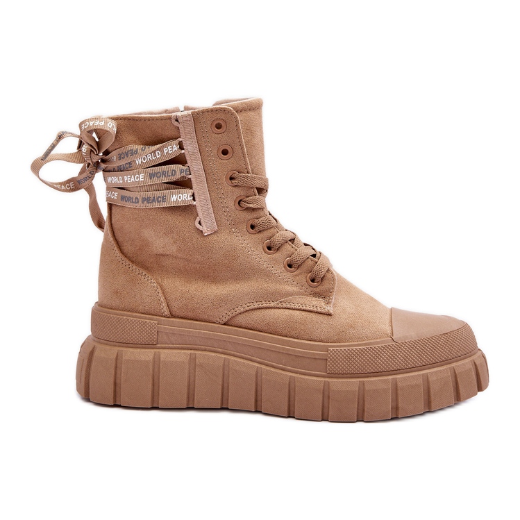 Bottines à plateforme en daim pour femmes Beige Rafter