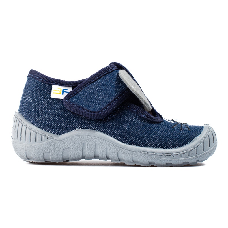 Chaussons souris velcro bleu marine de Shelovet