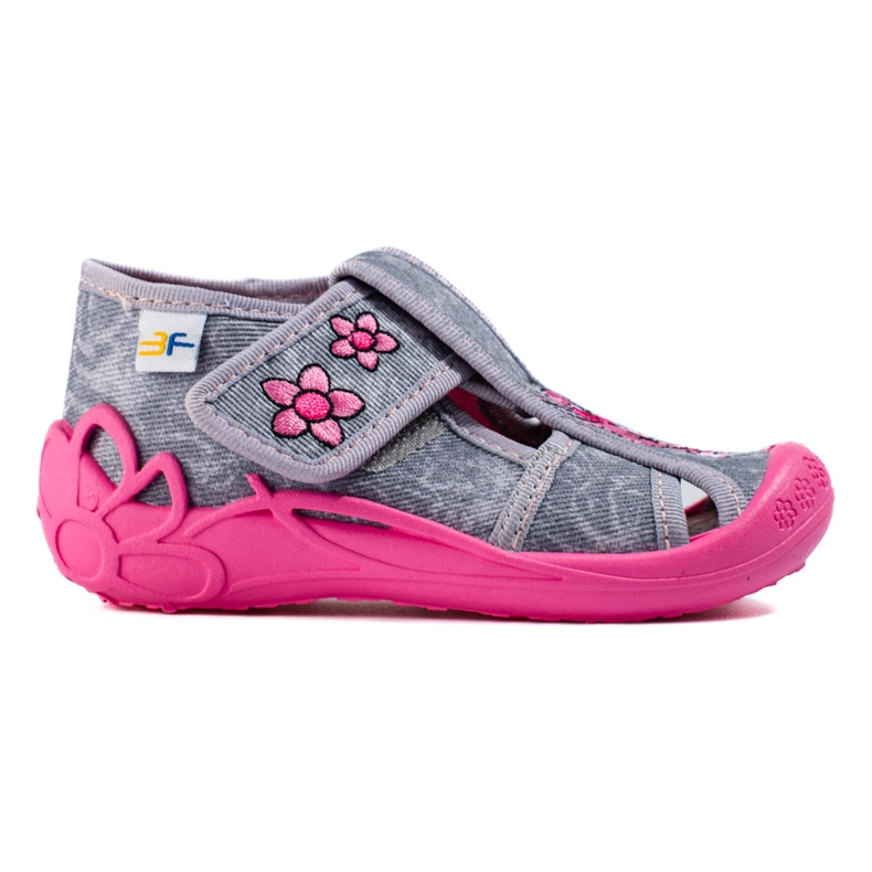 Chaussons gris-rose pour filles de Shelovet Chaussons gris-rose pour filles de Shelovet
