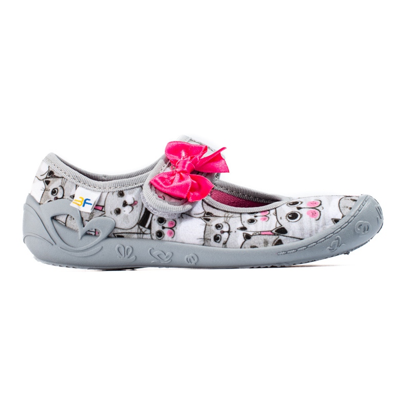 Chaussons gris pour fille avec nœud Shelovet