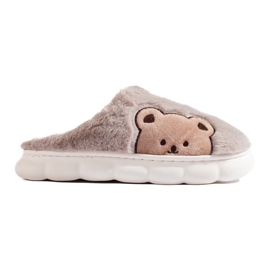 Chaussons femme avec ours en peluche beige foncé Shelovet brun Chaussons femme avec ours en peluche beige foncé Shelovet brun