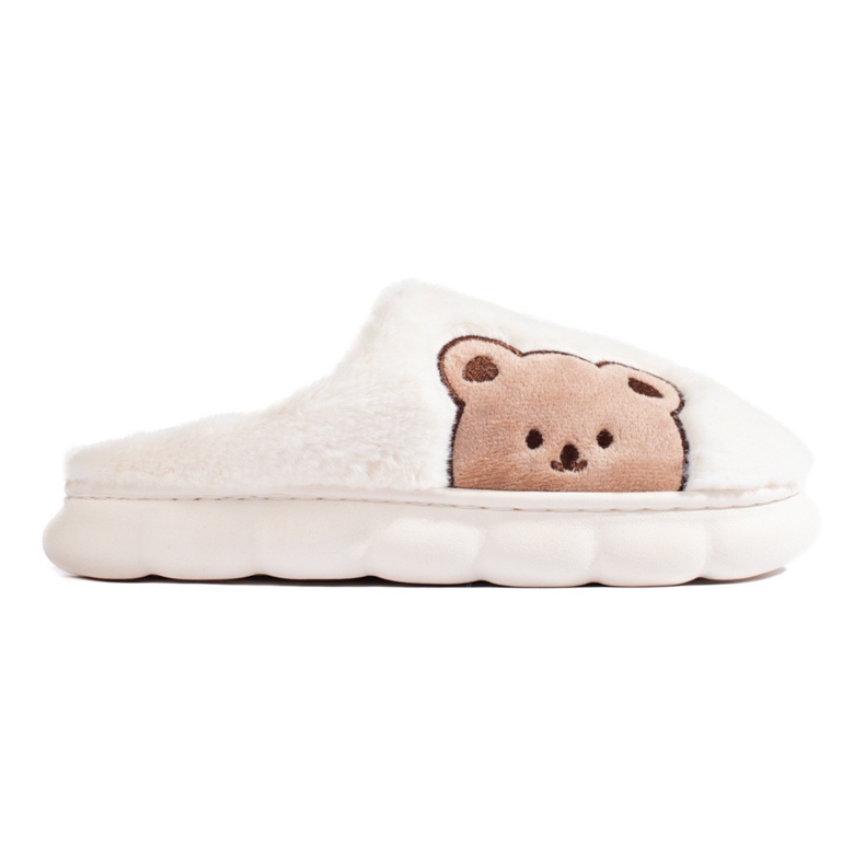 Chaussons femme avec ours en peluche blanc Shelovet blanche