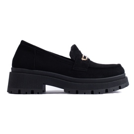 Mocassins femme Shelovet en daim noir le noir